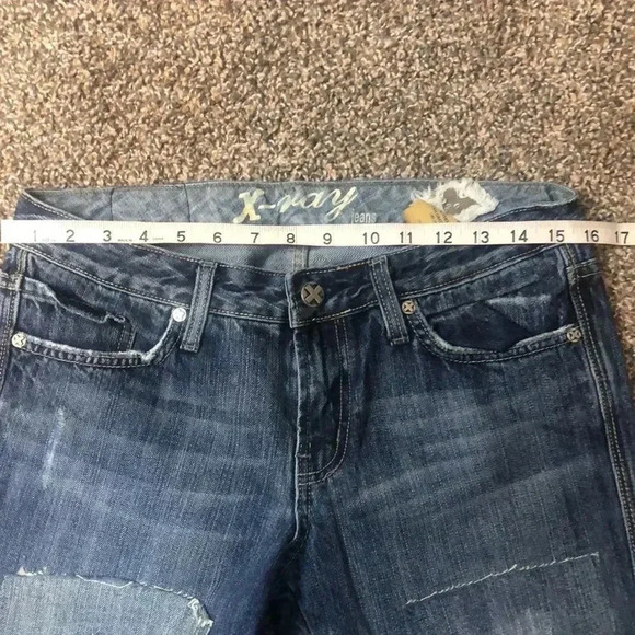 Vintage distressed  JEANS PATCHED RIPPED BOOTCUT JEANS - Picture 6 of 8